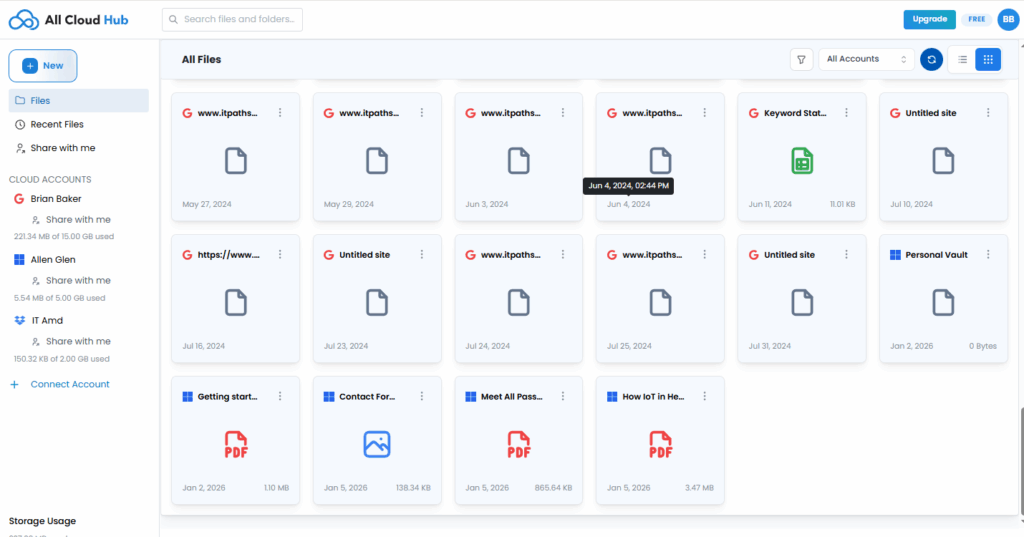 File list showing source cloud indicators on files