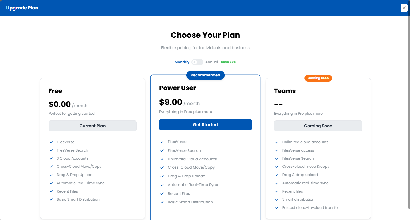 Smart File Distribution section showing upgrade option