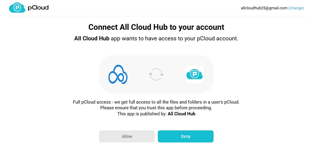 connect all cloud hub account