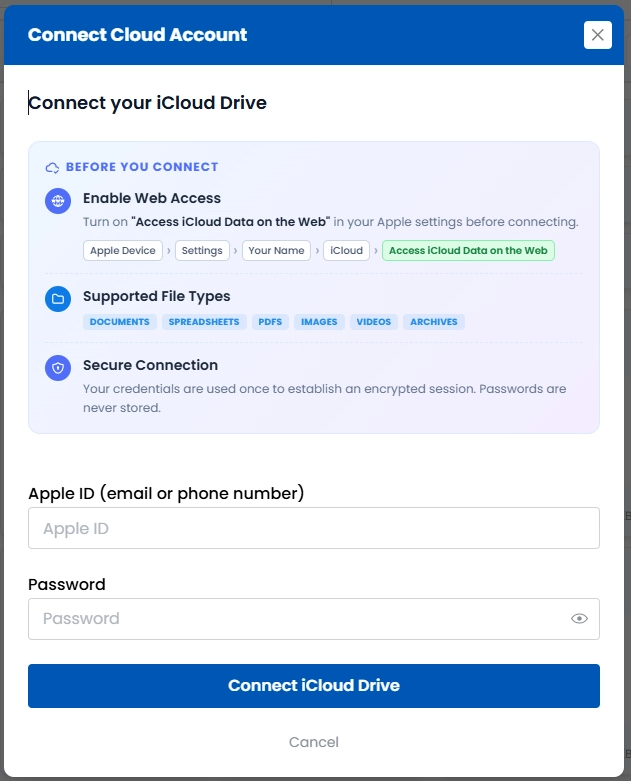 connect cloud account